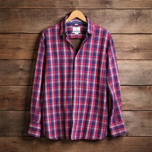 S. Oliver XL Regular Fit Plaid Button Down Cotton Shirt